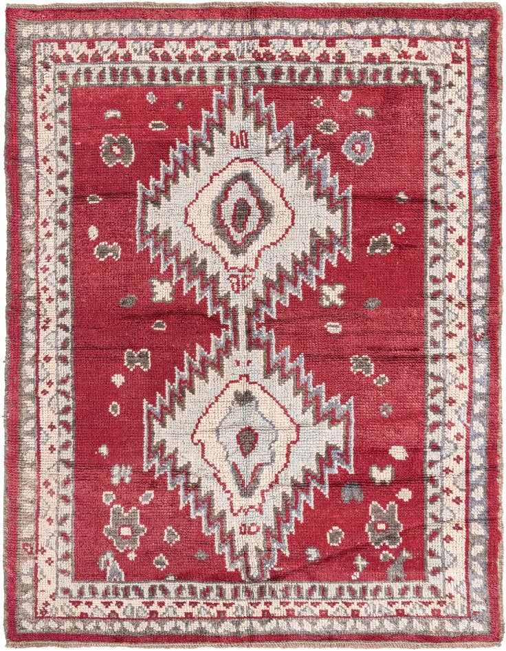 Detail image of 5' 2 x 7' 7 Hand Knotted Oushak Wool Rug