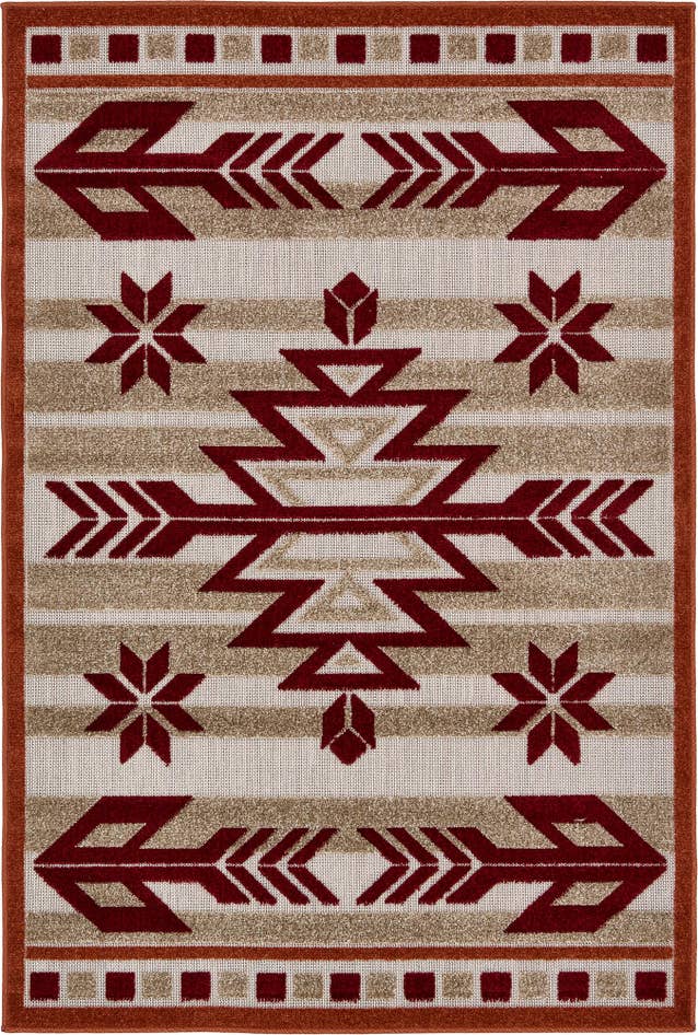 Detail image of 4' x 6' Easy-Clean Modern Indoor / Outdoor Rug