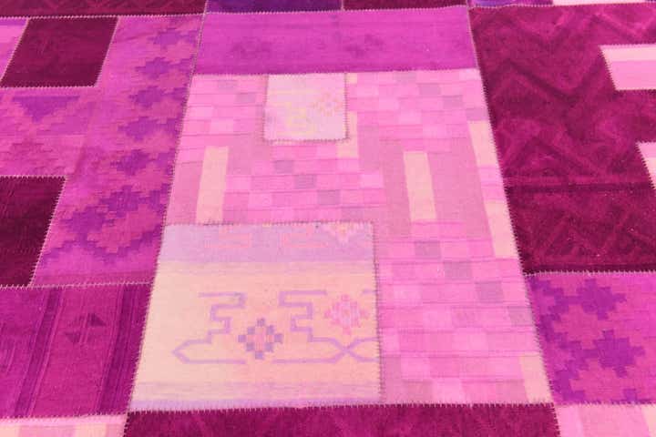 7' 3 x 10' Hand Woven Patchwork Wool Rug