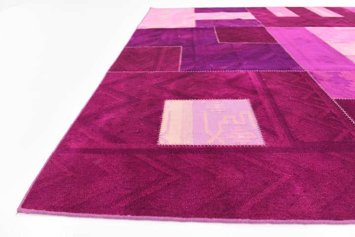 7' 3 x 10' Hand Woven Patchwork Wool Rug