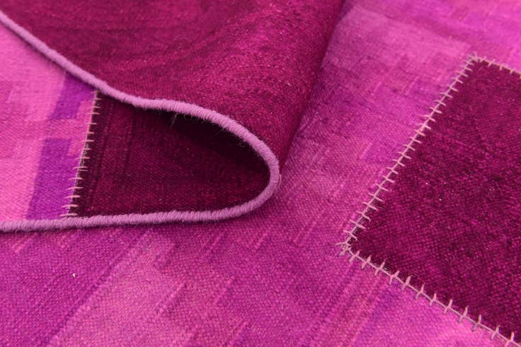 Detail image of 7' 3 x 10' Hand Woven Patchwork Wool Rug