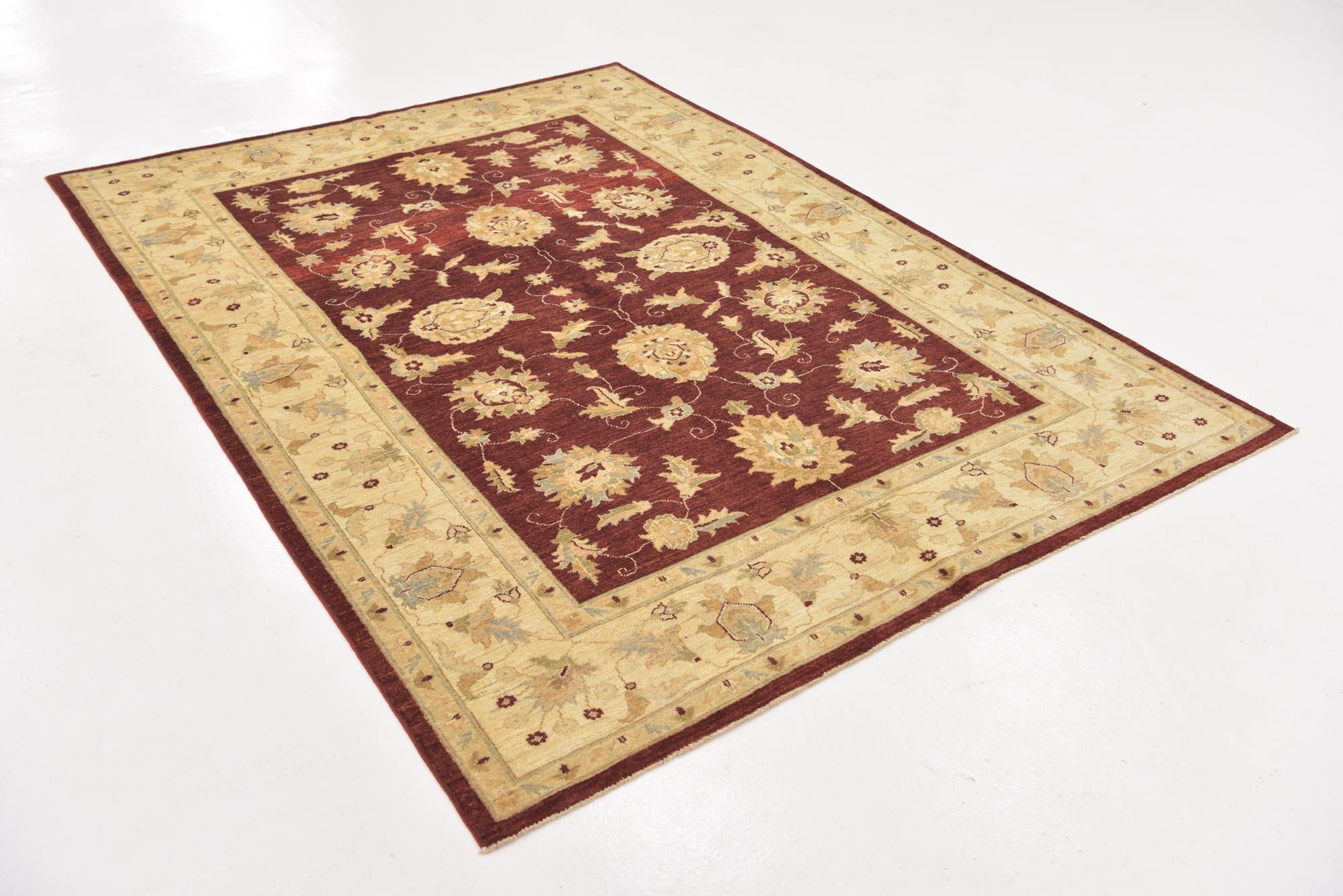 6' x 8' 4 Hand Knotted Peshawar Ziegler Rug