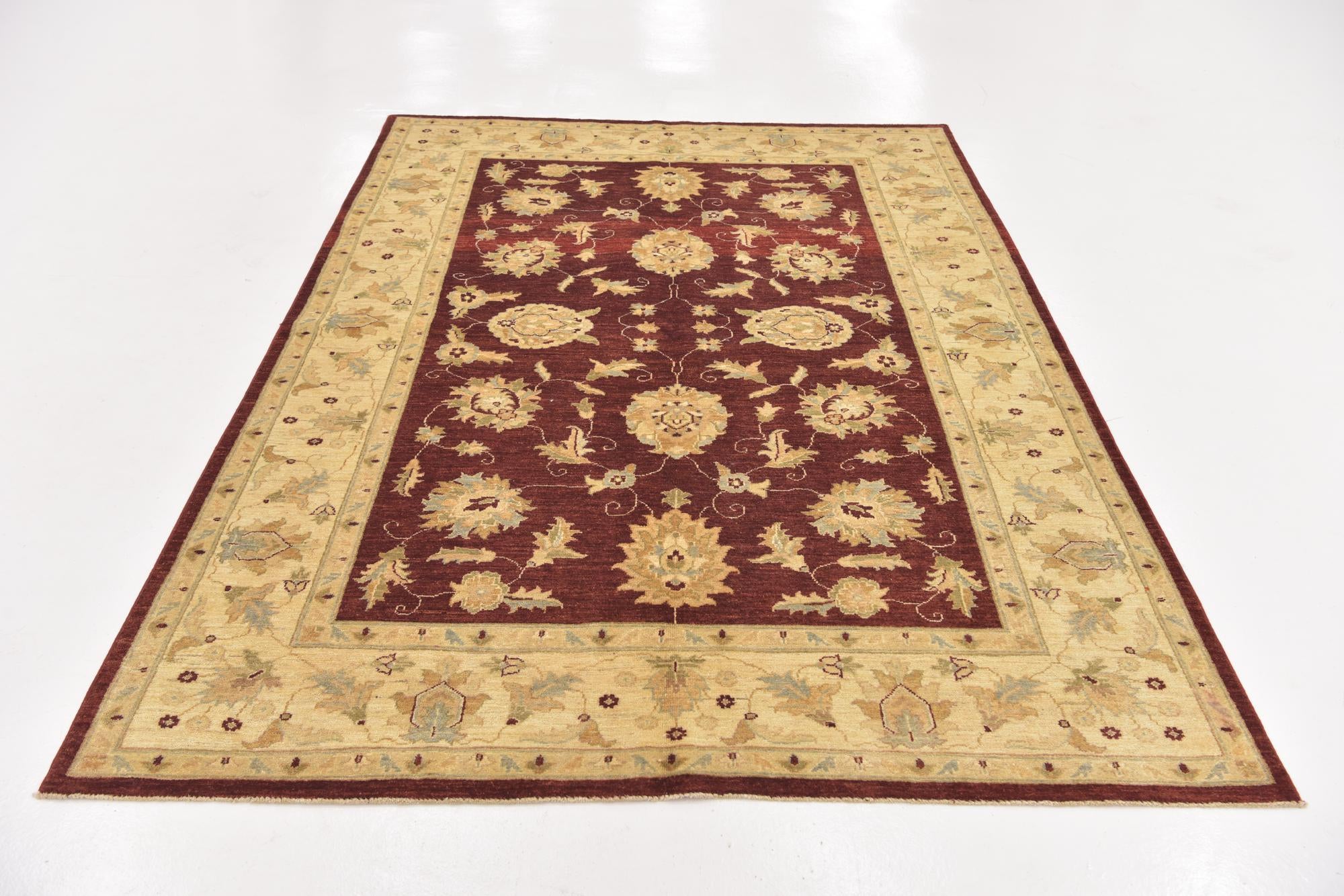 6' x 8' 4 Hand Knotted Peshawar Ziegler Rug