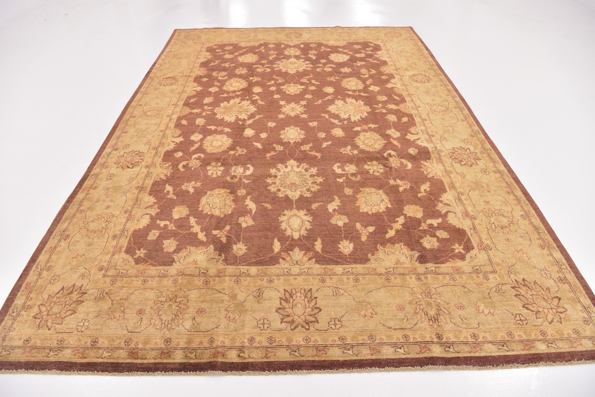 8' 2 x 12' 2 Hand Knotted Peshawar Ziegler Rug