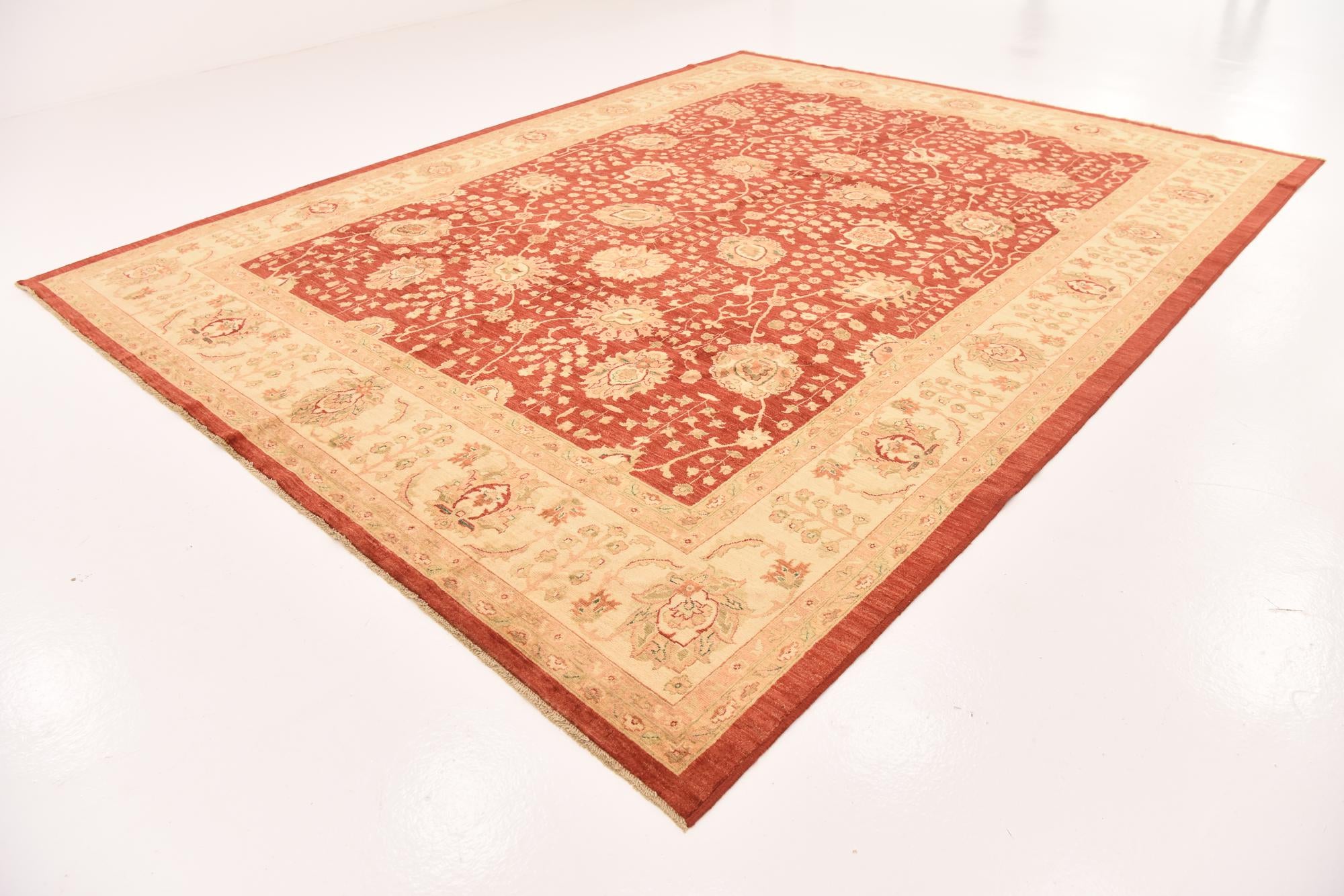 10' x 12' 10 Hand Knotted Peshawar Ziegler Rug