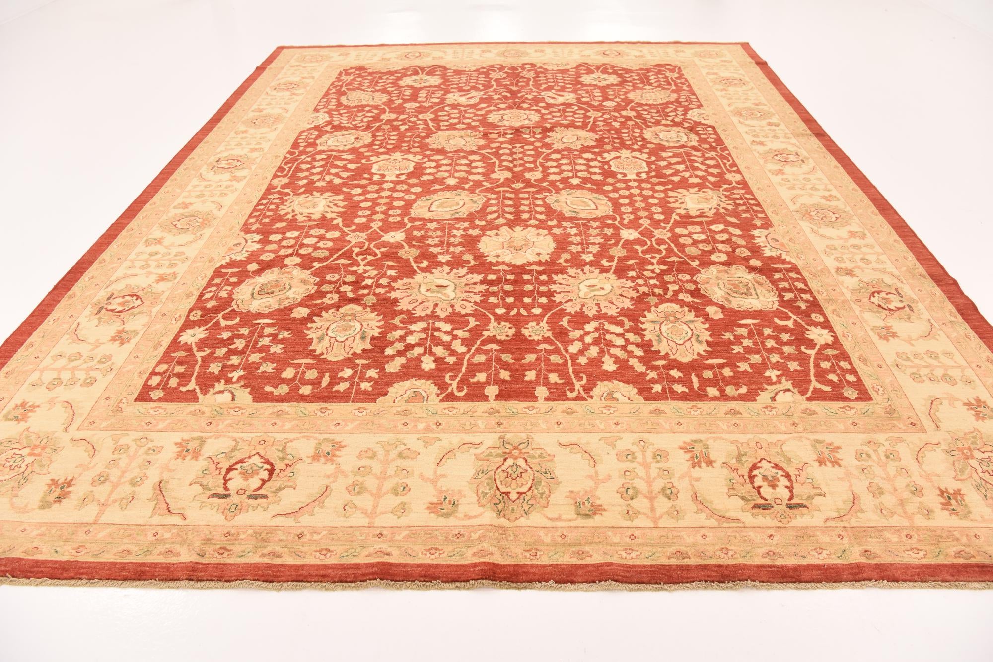 10' x 12' 10 Hand Knotted Peshawar Ziegler Rug