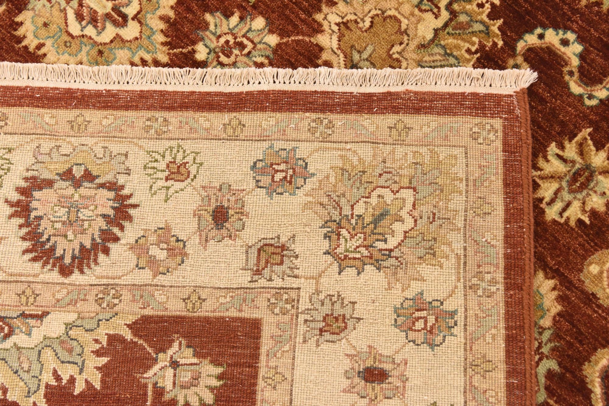 5' 6 x 8' Hand Knotted Peshawar Ziegler Rug