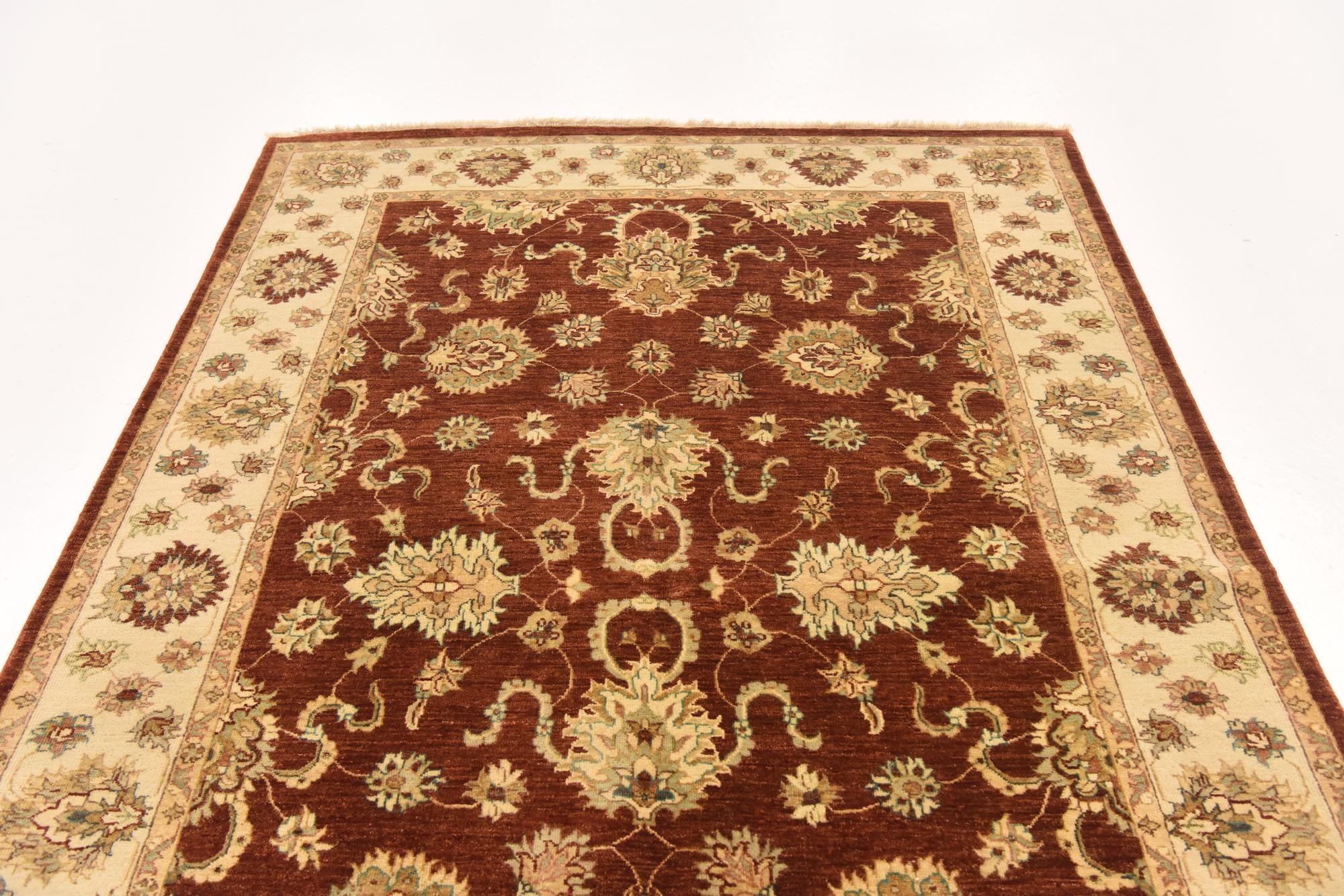 5' 6 x 8' Hand Knotted Peshawar Ziegler Rug