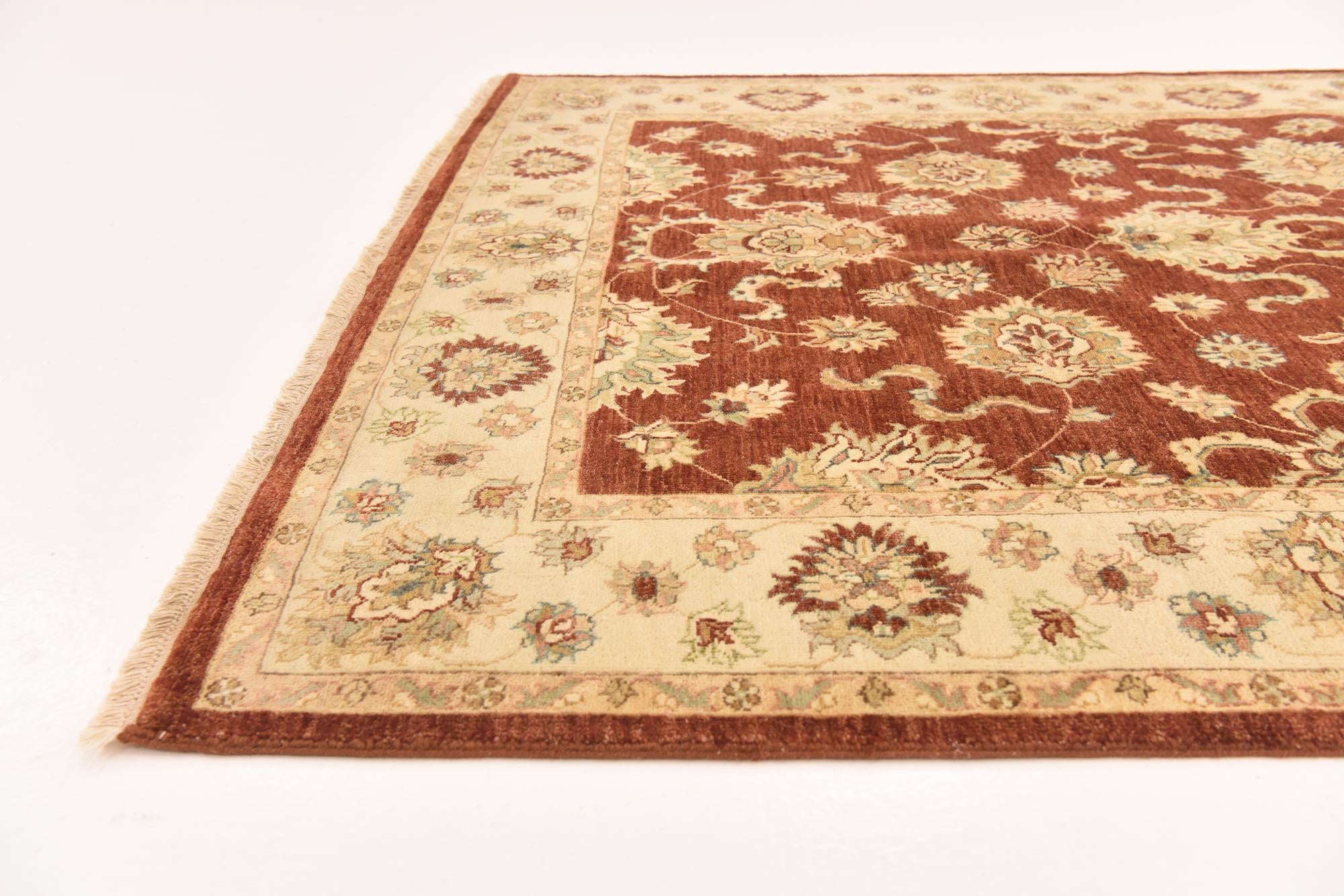 5' 6 x 8' Hand Knotted Peshawar Ziegler Rug