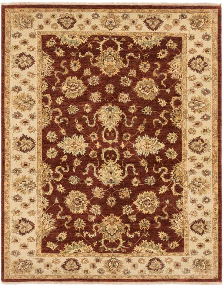 Detail image of 5' 6 x 8' Hand Knotted Peshawar Ziegler Rug