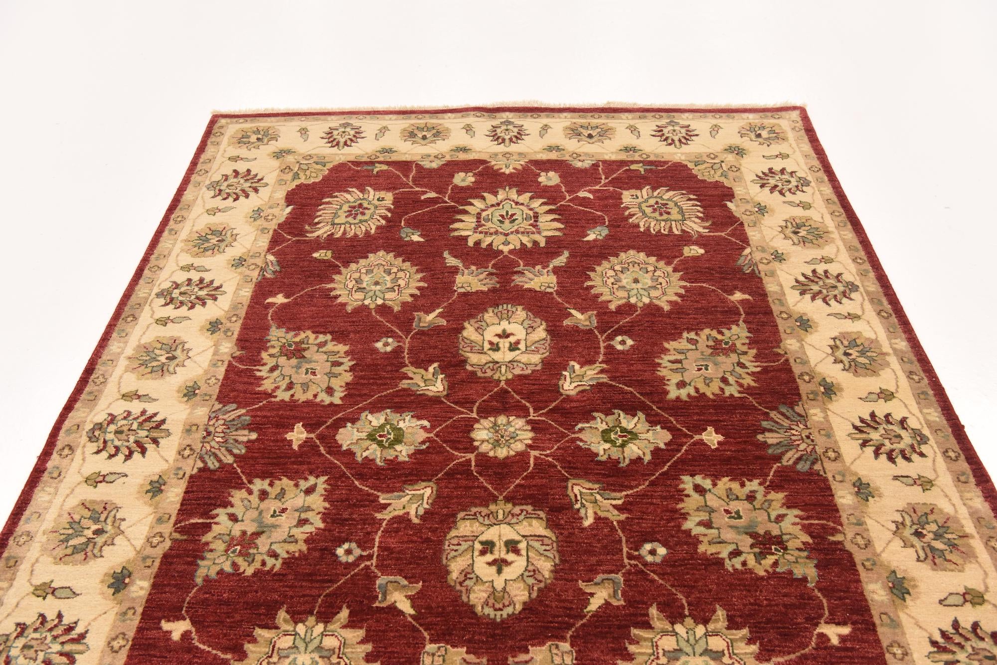 5' 7 x 8' 2 Hand Knotted Peshawar Ziegler Rug