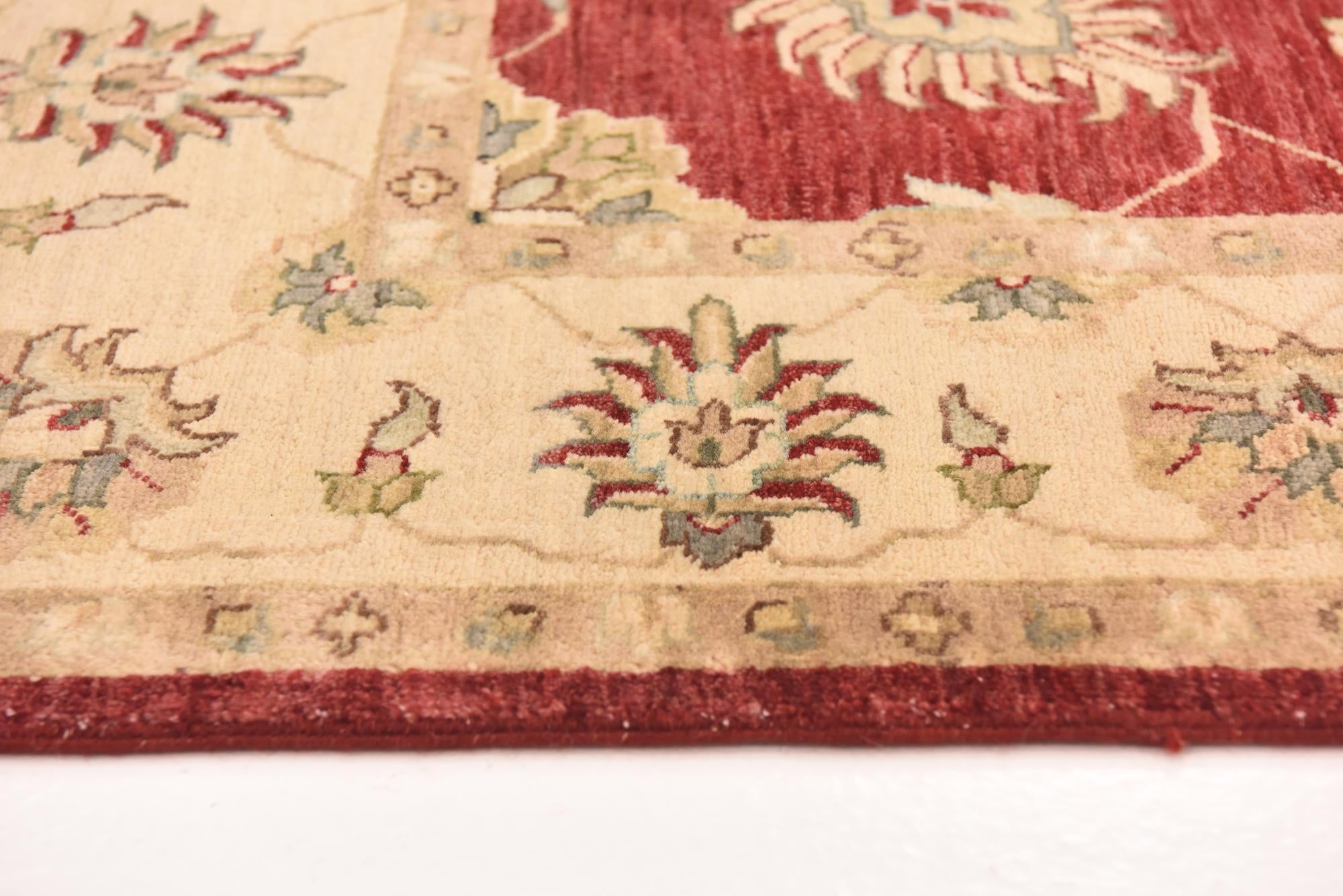 5' 7 x 8' 2 Hand Knotted Peshawar Ziegler Rug