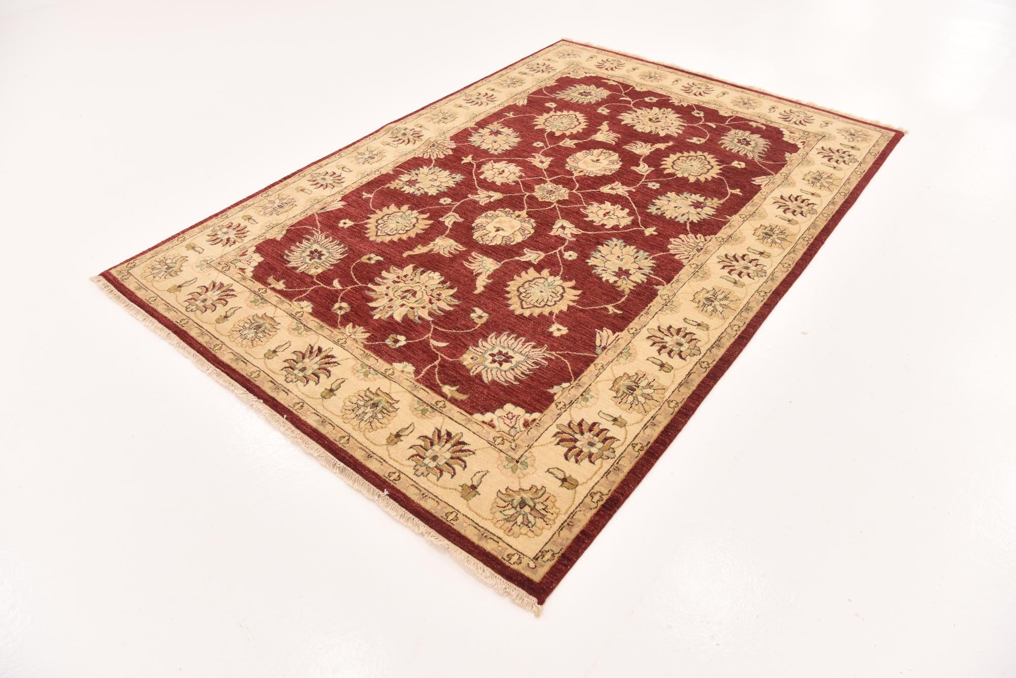 5' 7 x 8' 2 Hand Knotted Peshawar Ziegler Rug