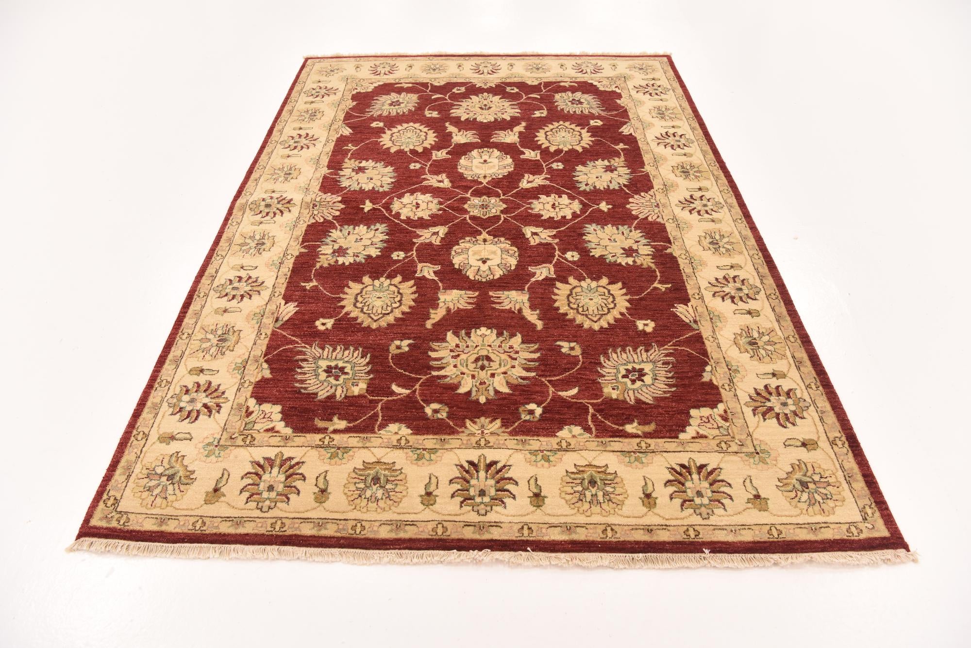 5' 7 x 8' 2 Hand Knotted Peshawar Ziegler Rug