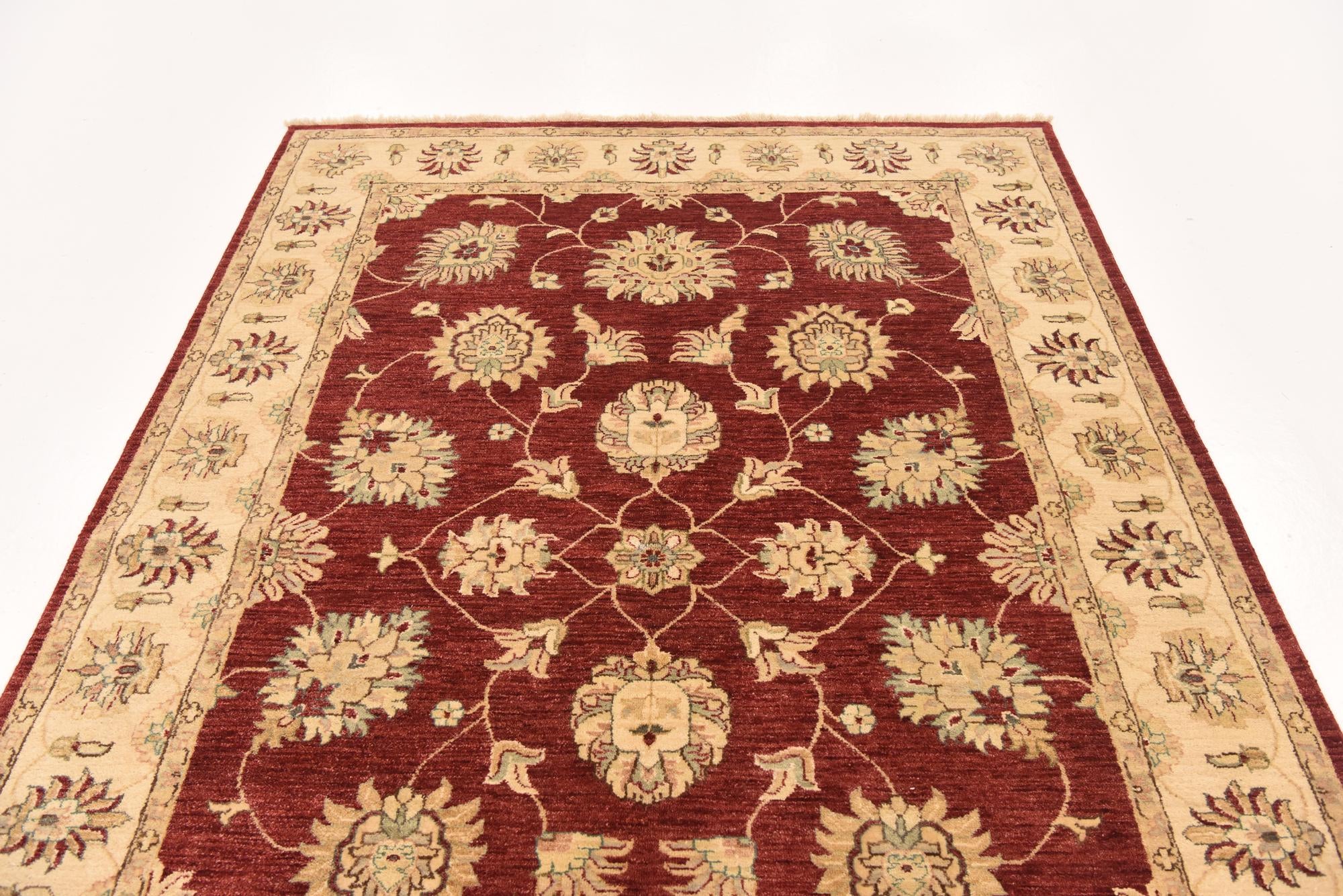 5' 7 x 8' 2 Hand Knotted Peshawar Ziegler Rug