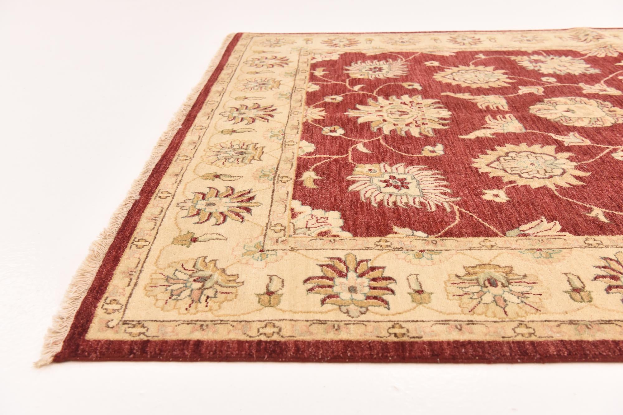 5' 7 x 8' 2 Hand Knotted Peshawar Ziegler Rug