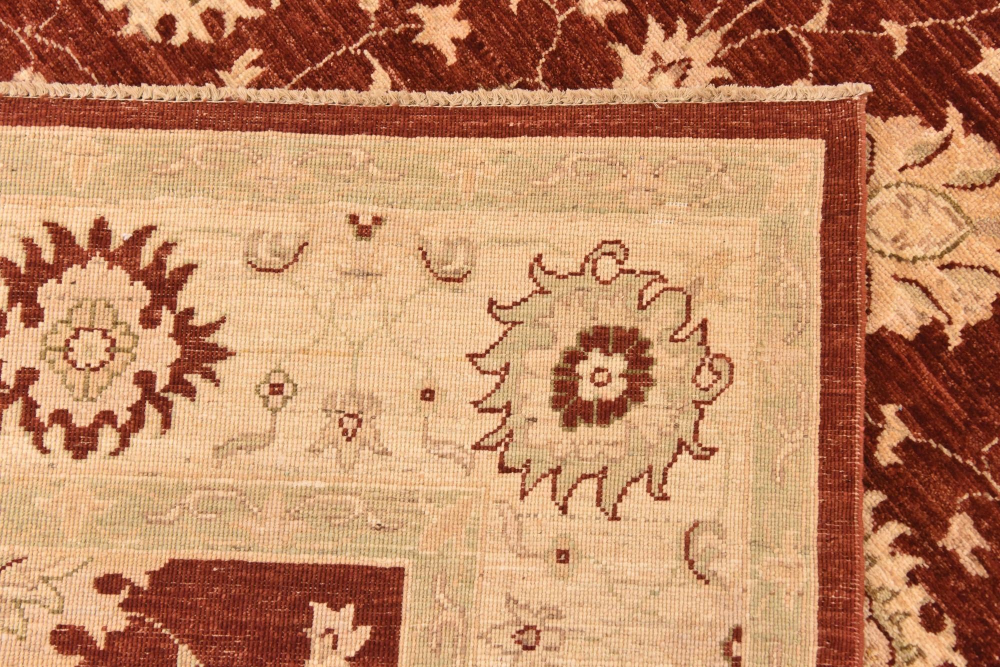 5' 8 x 7' 8 Hand Knotted Peshawar Ziegler Rug