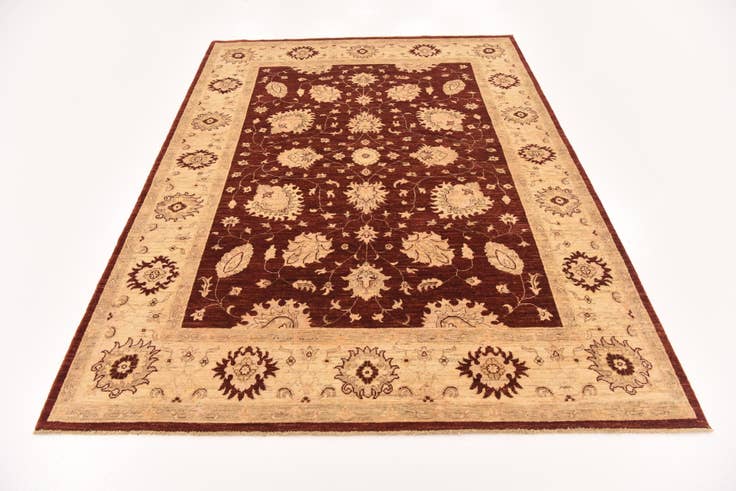 Detail image of 5' 8 x 7' 8 Hand Knotted Peshawar Ziegler Rug