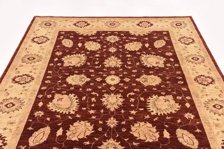 Detail image of 5' 8 x 7' 8 Hand Knotted Peshawar Ziegler Rug