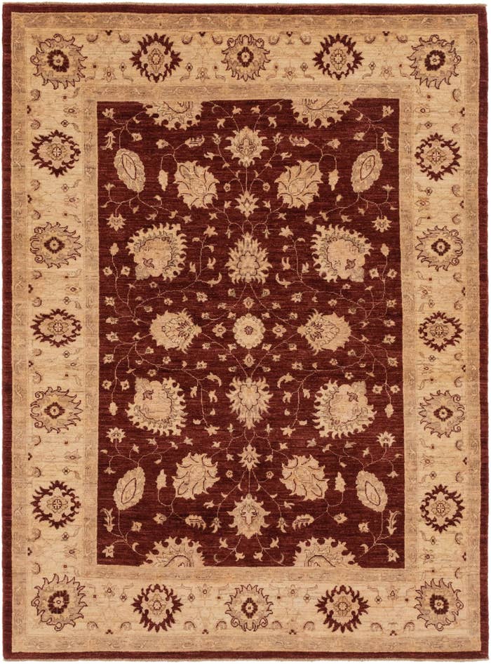 Detail image of 5' 8 x 7' 8 Hand Knotted Peshawar Ziegler Rug