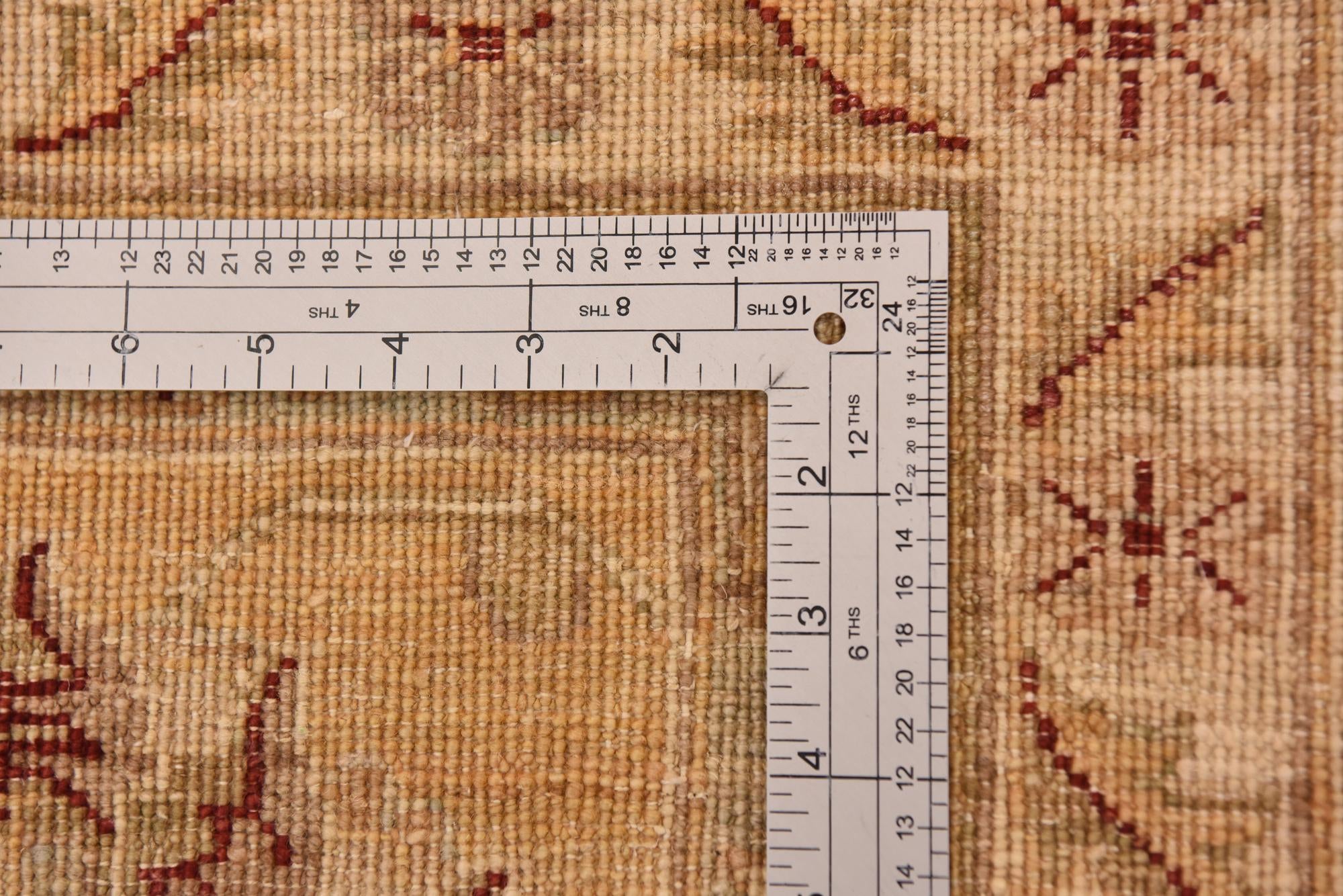 13' 5 x 17' 8 Hand Knotted Peshawar Ziegler Rug