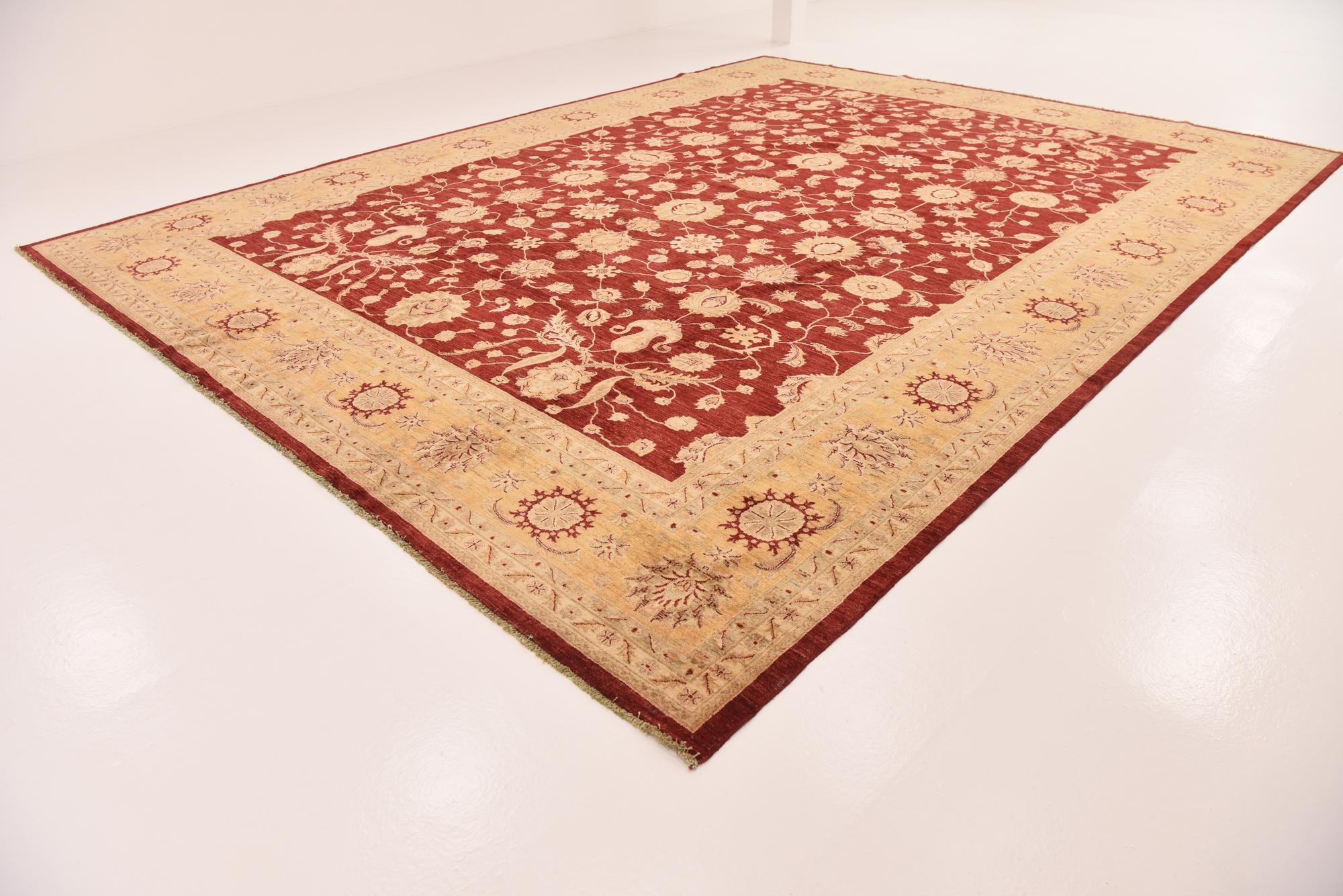 13' 5 x 17' 8 Hand Knotted Peshawar Ziegler Rug