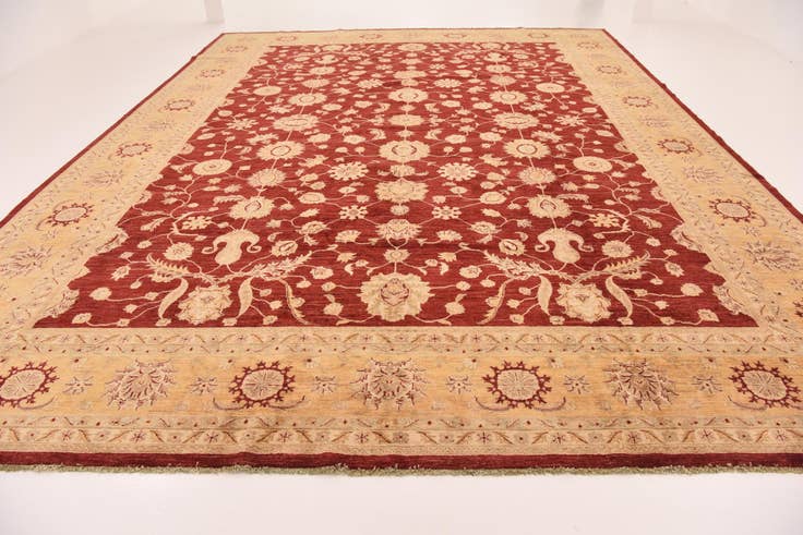 Detail image of 13' 5 x 17' 8 Hand Knotted Peshawar Ziegler Rug