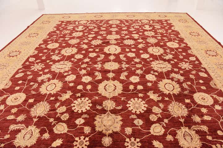 13' 5 x 17' 8 Hand Knotted Peshawar Ziegler Rug