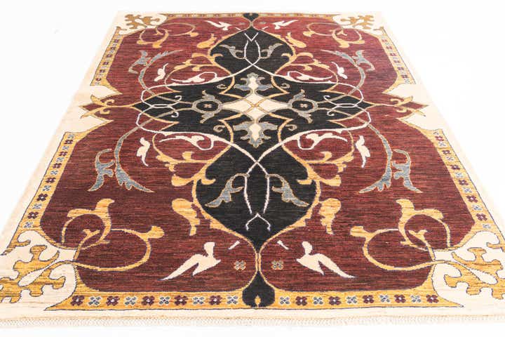 5' 8 x 7' 8 Hand Knotted Peshawar Ziegler Rug