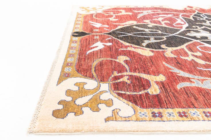 Detail image of 5' 8 x 7' 8 Hand Knotted Peshawar Ziegler Rug