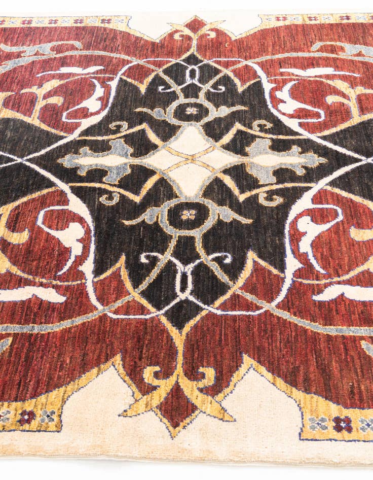 Detail image of 5' 8 x 7' 8  Hand Knotted Peshawar Ziegler Rug