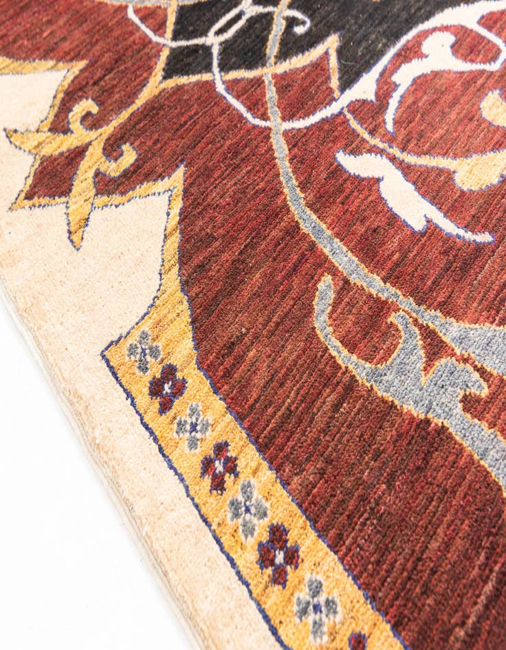 Detail image of 5' 8 x 7' 8  Hand Knotted Peshawar Ziegler Rug