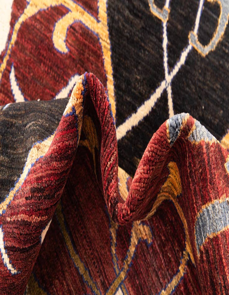 Detail image of 5' 8 x 7' 8  Hand Knotted Peshawar Ziegler Rug