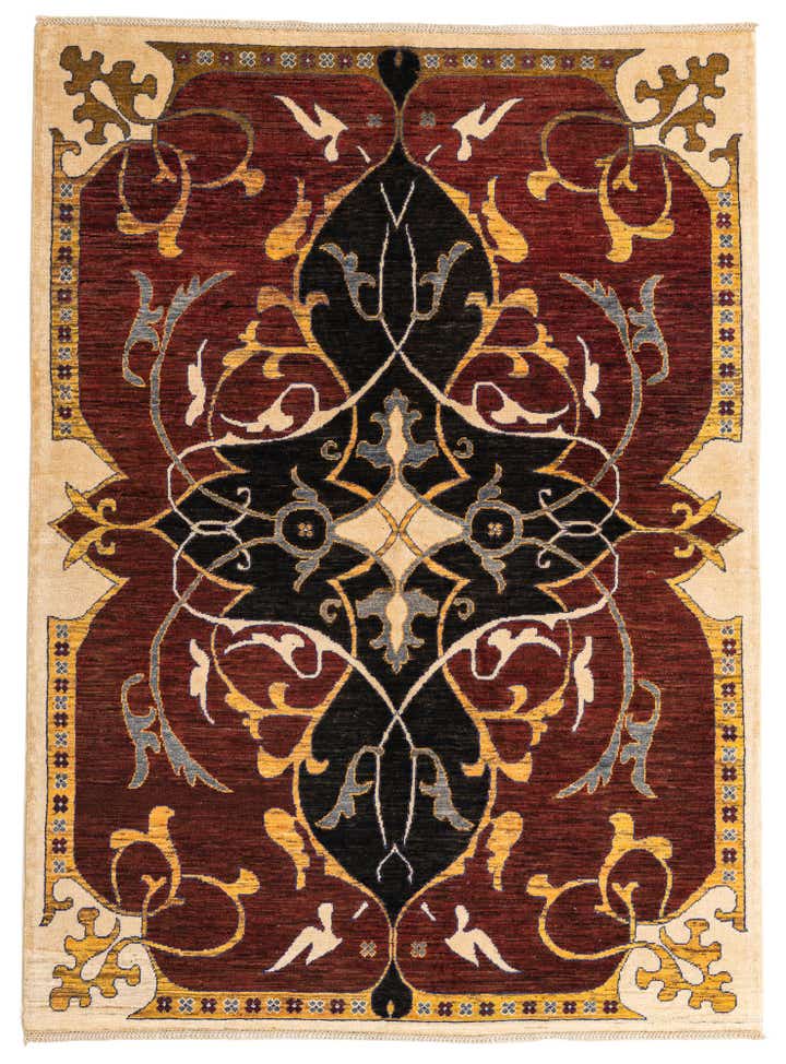 5' 8 x 7' 8 Hand Knotted Peshawar Ziegler Rug