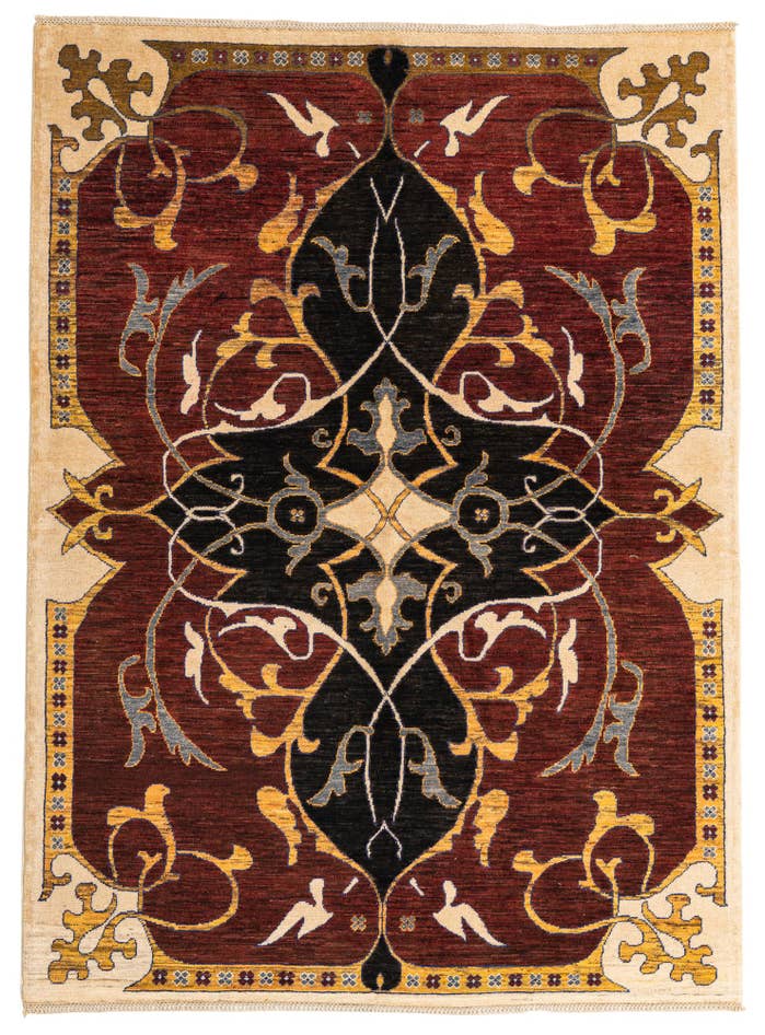 Detail image of 5' 8 x 7' 8 Hand Knotted Peshawar Ziegler Rug