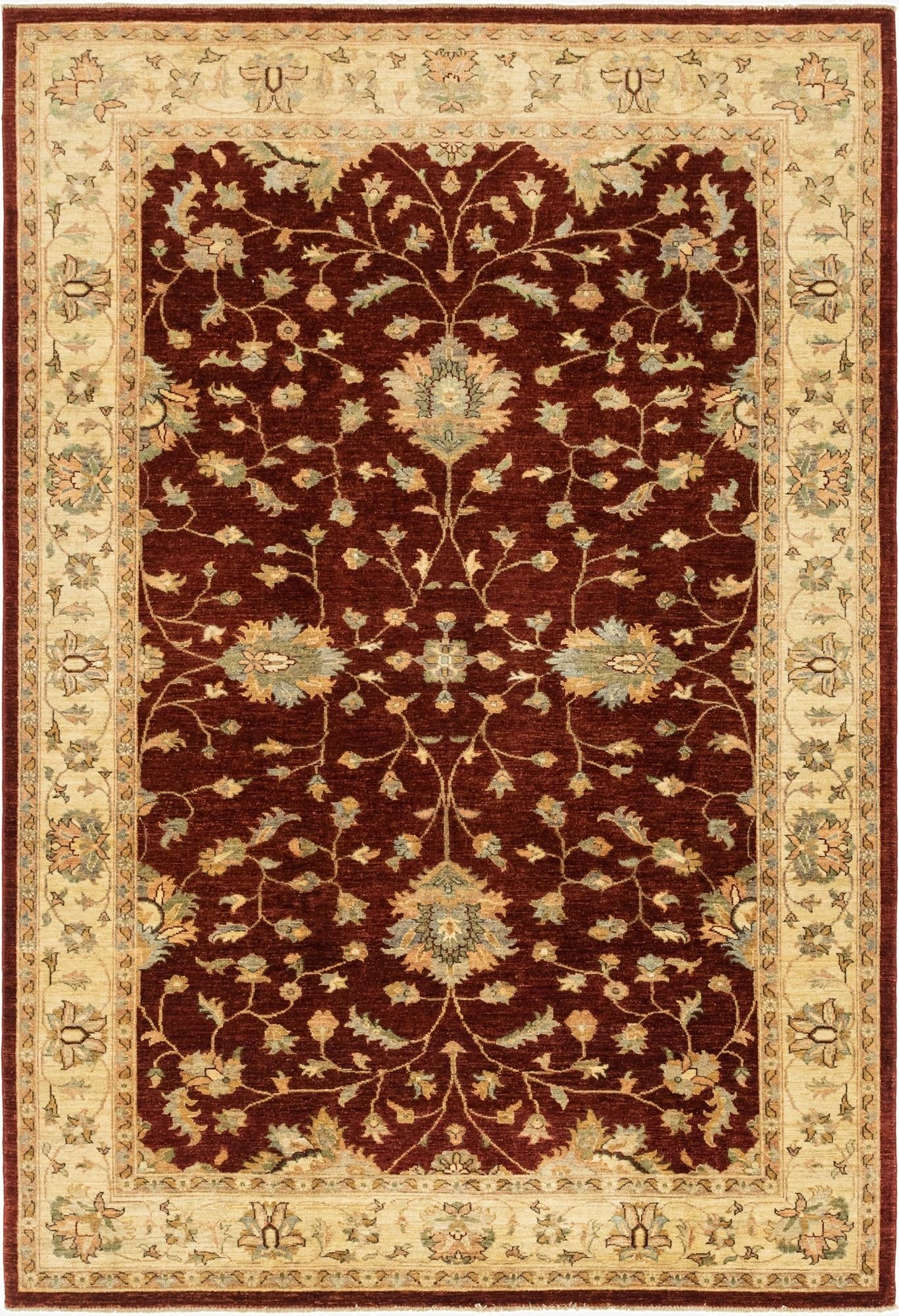 6' 6 x 9' 7  Hand Knotted Peshawar Ziegler Rug