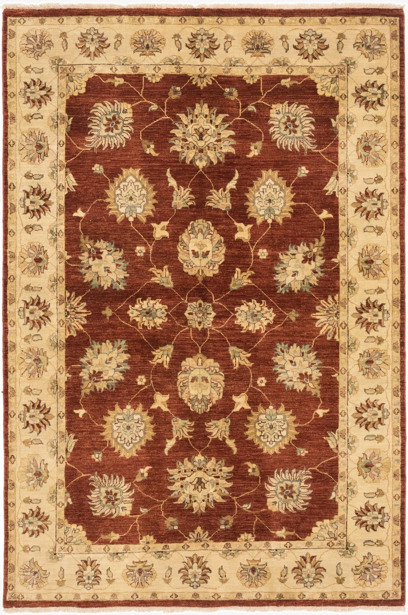5' 5 x 8' 2  Hand Knotted Peshawar Ziegler Rug