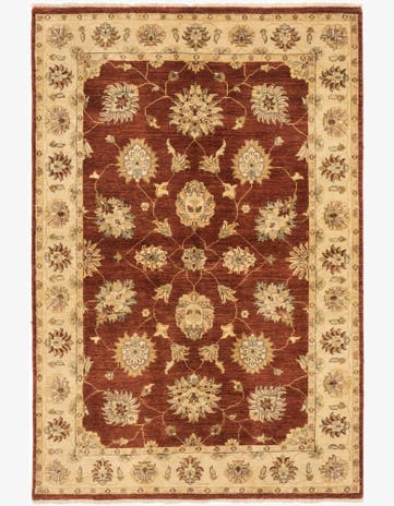 5' 5 x 8' 2 Hand Knotted Peshawar Ziegler Rug