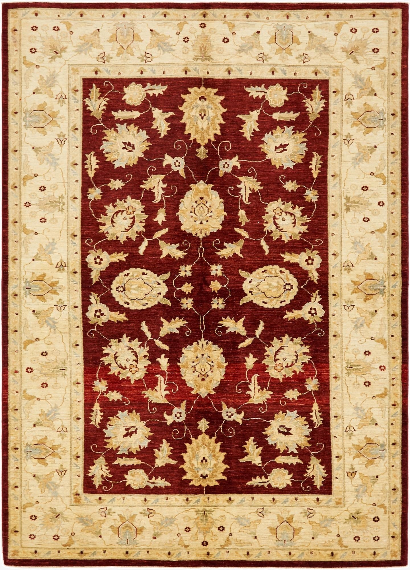 6' x 8' 4  Hand Knotted Peshawar Ziegler Rug
