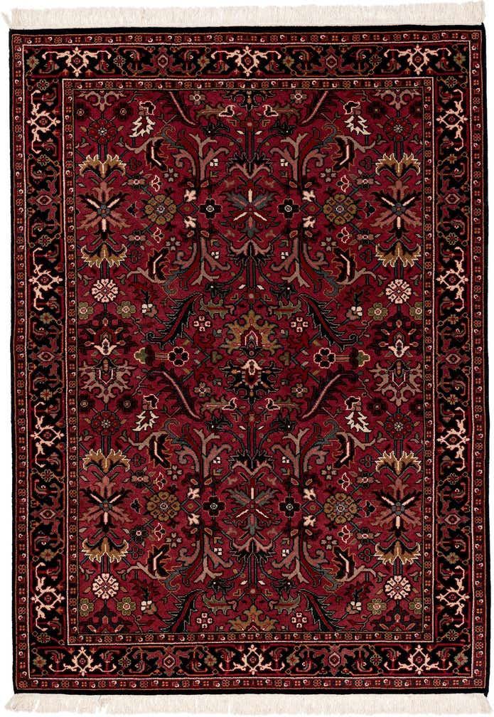 4' 7 x 6' 6 Hand Knotted Shahrbaft Wool Rug
