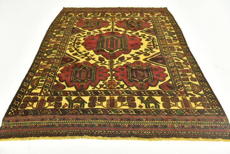 Detail image of 6' 10 x 9' 2 Hand Knotted Sumak Wool Rug