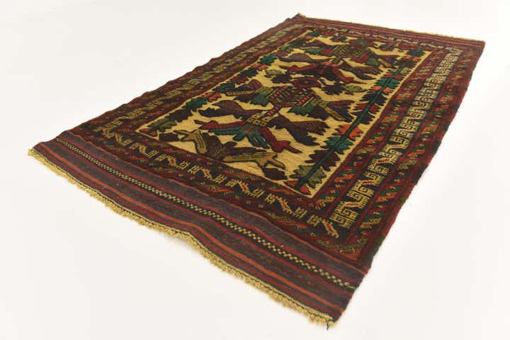 3' x 4' 10 Hand Knotted Sumak Wool Rug