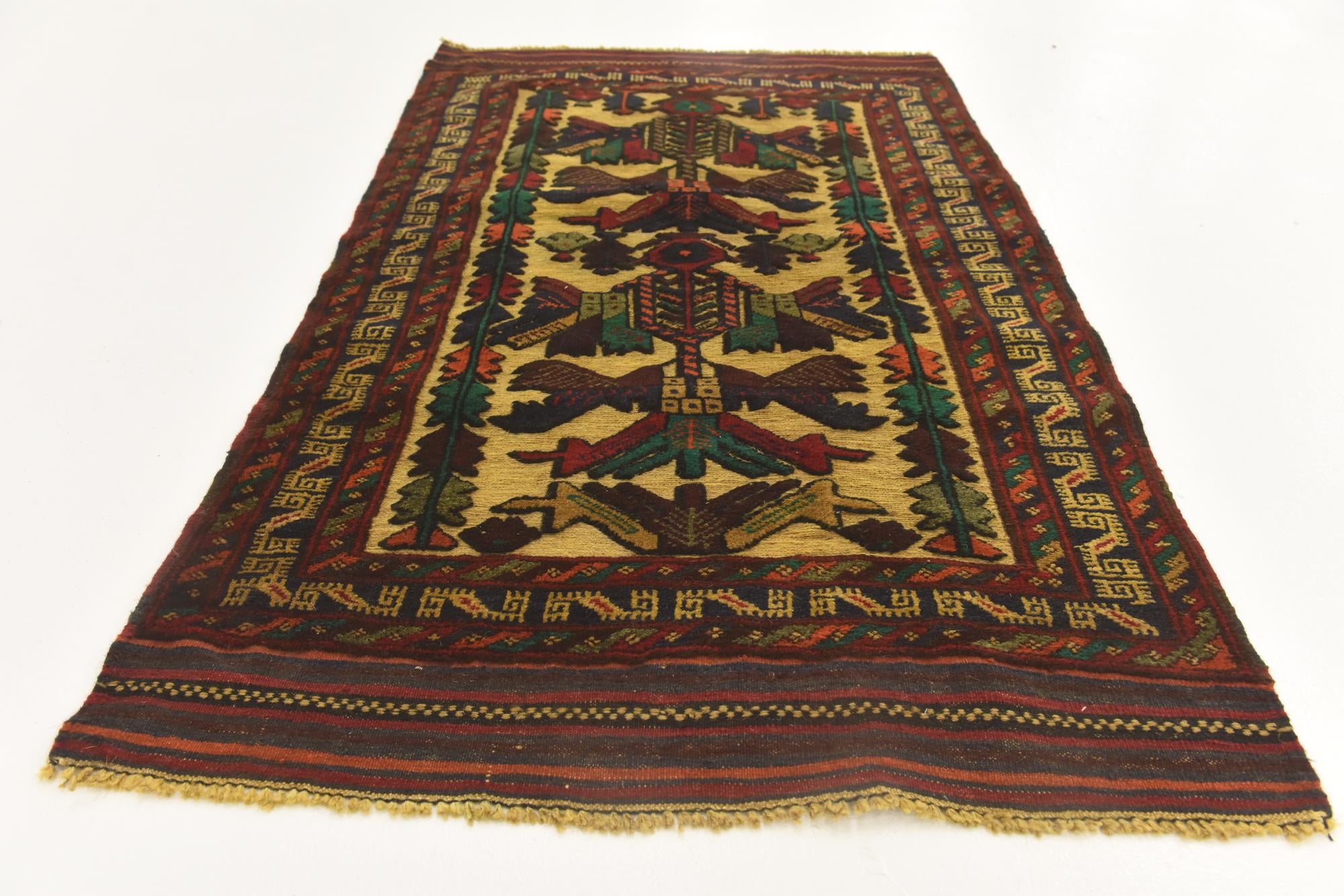 3' x 4' 10 Hand Knotted Sumak Wool Rug