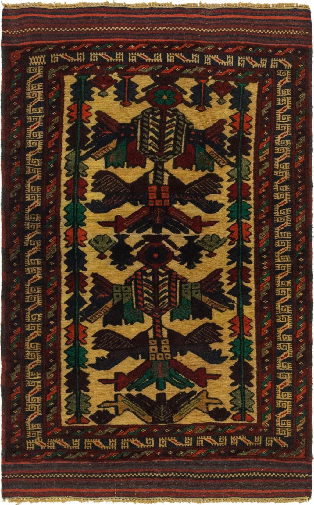 3' x 4' 10 Hand Knotted Sumak Wool Rug