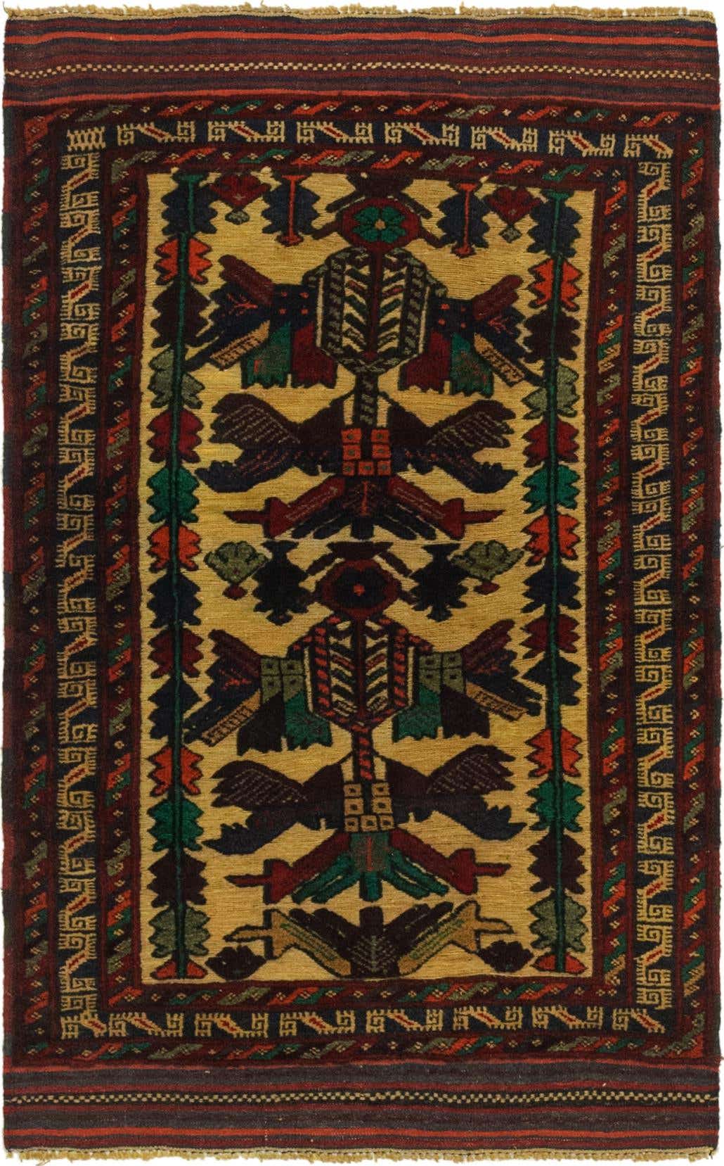 3' x 4' 10 Hand Knotted Sumak Wool Rug