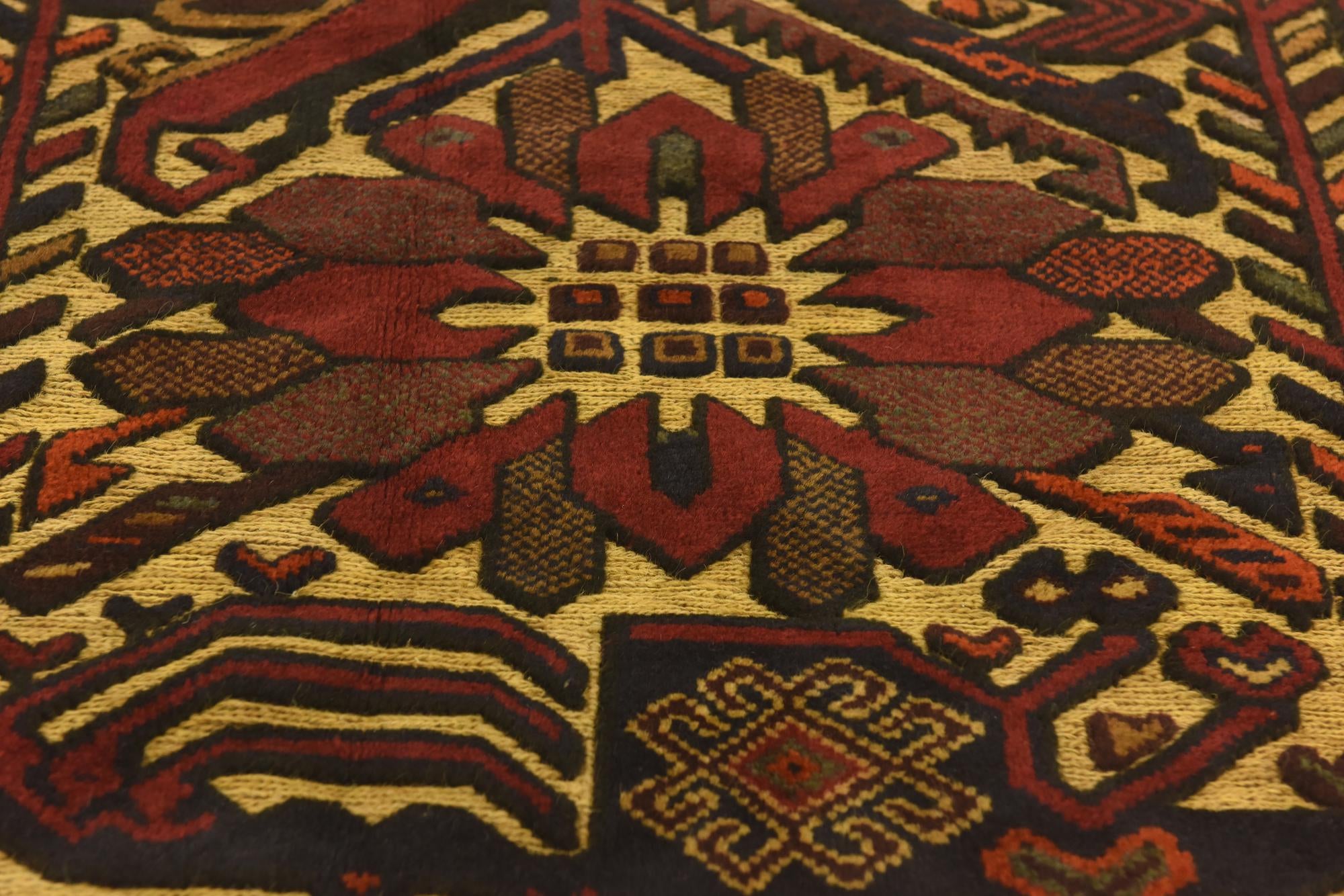 4' 2 x 6' 4 Hand Knotted Sumak Wool Rug