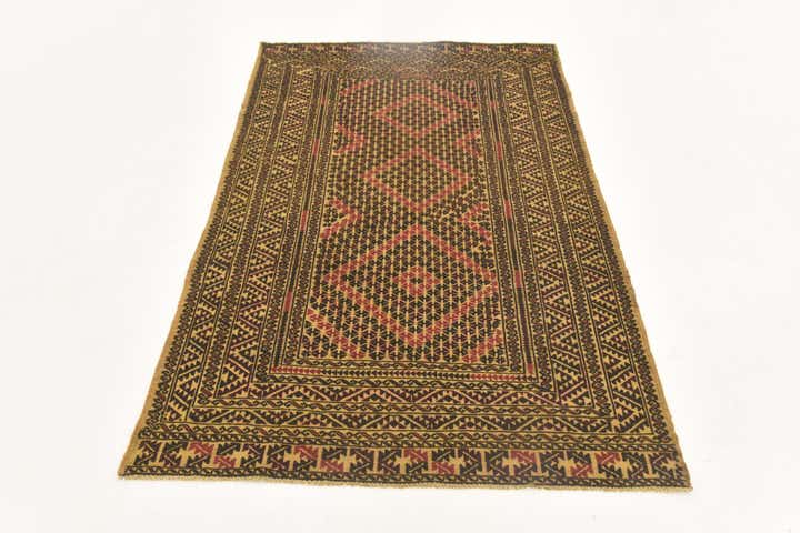 3' 9 x 6' 3 Hand Knotted Sumak Wool Rug