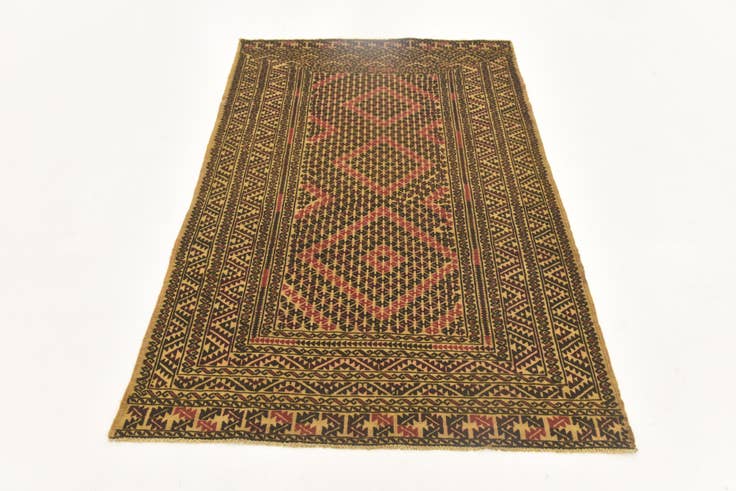 Detail image of 3' 9 x 6' 3 Hand Knotted Sumak Wool Rug