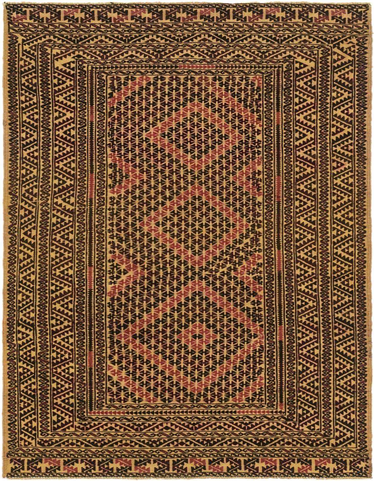 3' 9 x 6' 3 Hand Knotted Sumak Wool Rug
