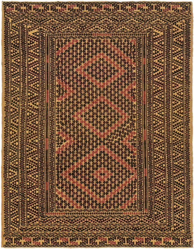Detail image of 3' 9 x 6' 3 Hand Knotted Sumak Wool Rug